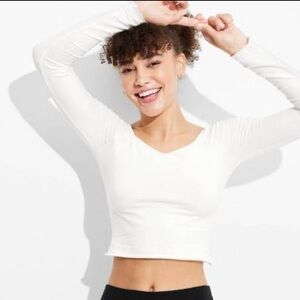 2: Wild Fable SMALL Black & Brown Womens Long Sleeve Copped Tops(24)